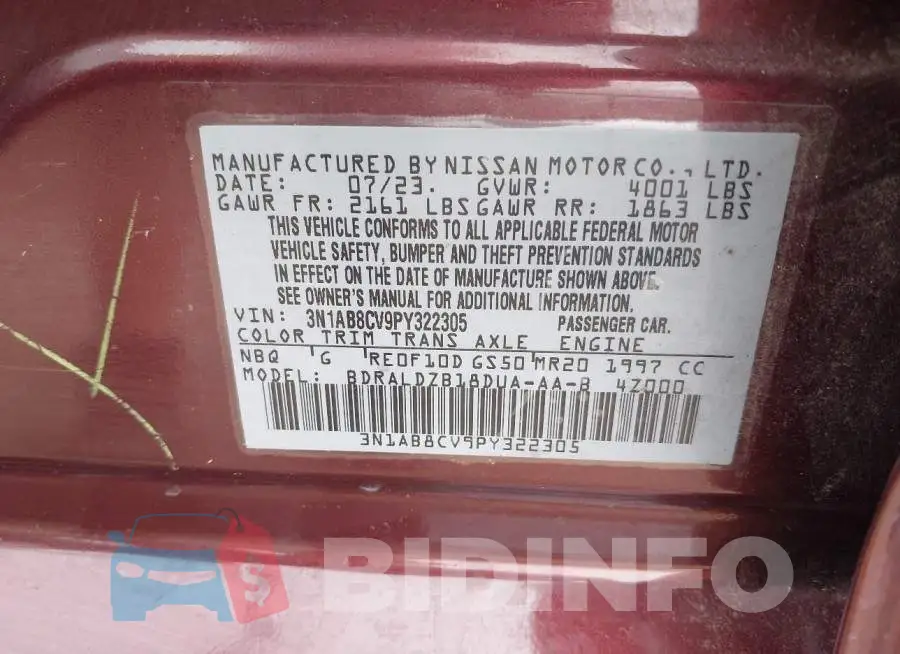 3N1AB8CV9PY322305 Photo# 9