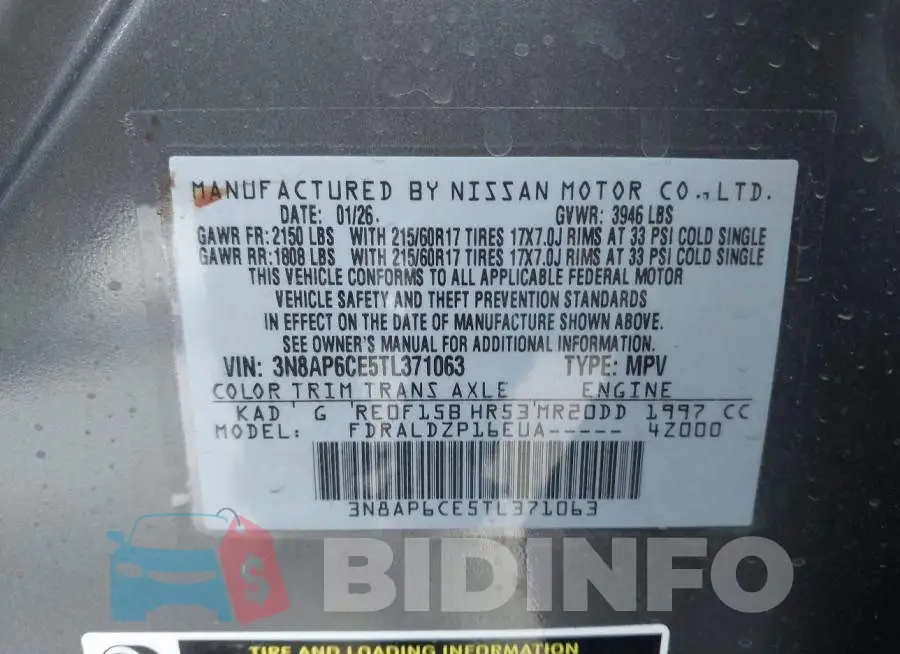 3N8AP6CE5TL371063 Photo# 9