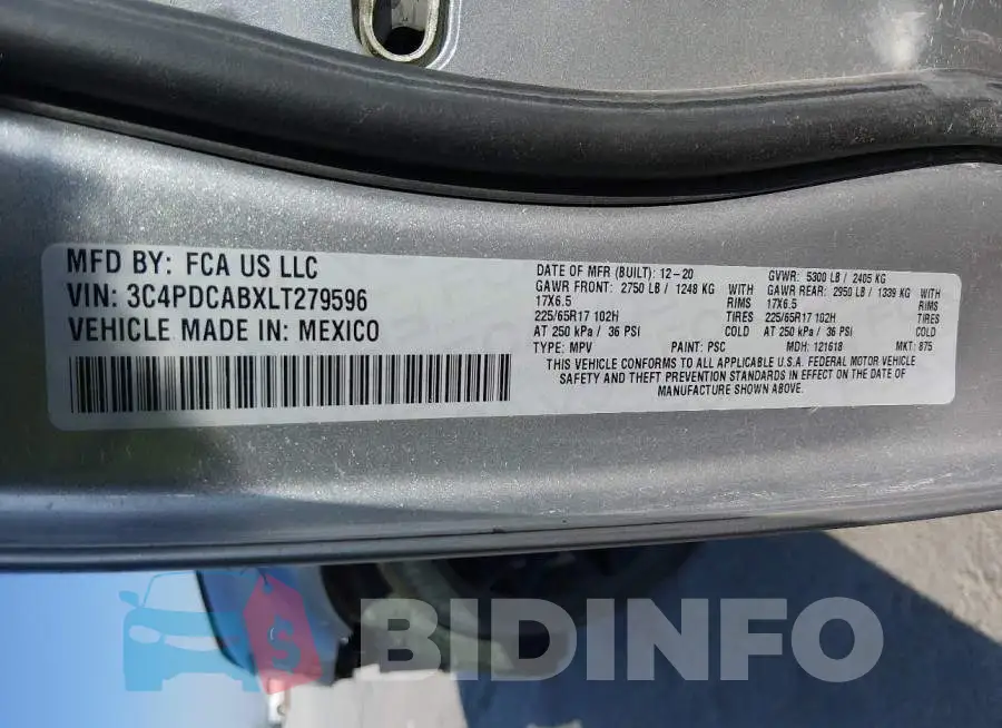 3C4PDCABXLT279596 Photo# 9