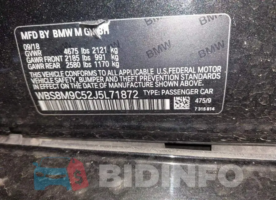 WBS8M9C52J5L71872 Photo# 9
