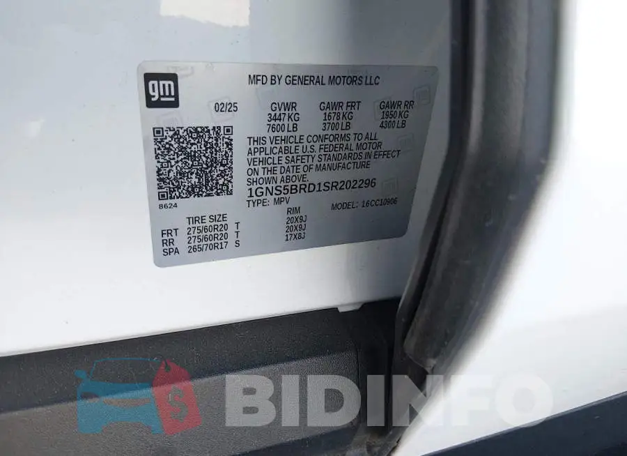 1GNS5BRD1SR202296 Photo# 9