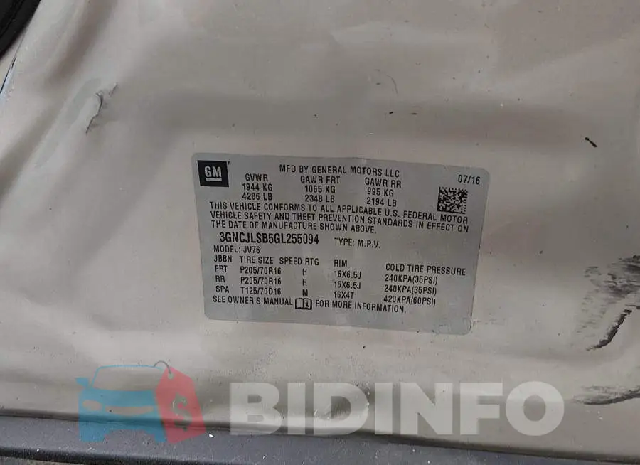 3GNCJLSB5GL255094 Photo# 9