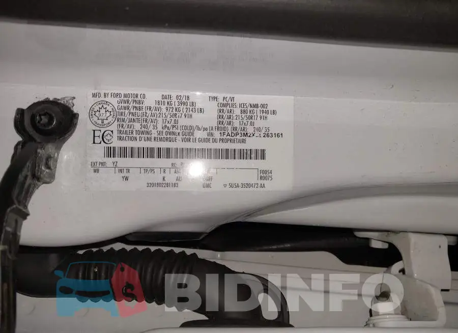 1FADP3M2XJL263161 Photo# 9