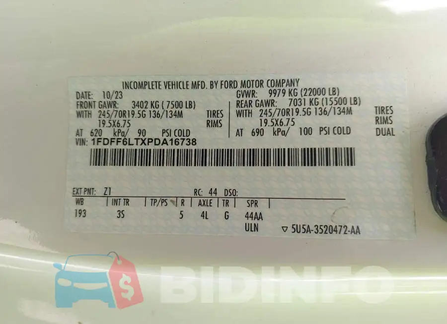 1FDFF6LTXPDA16738 Photo# 8