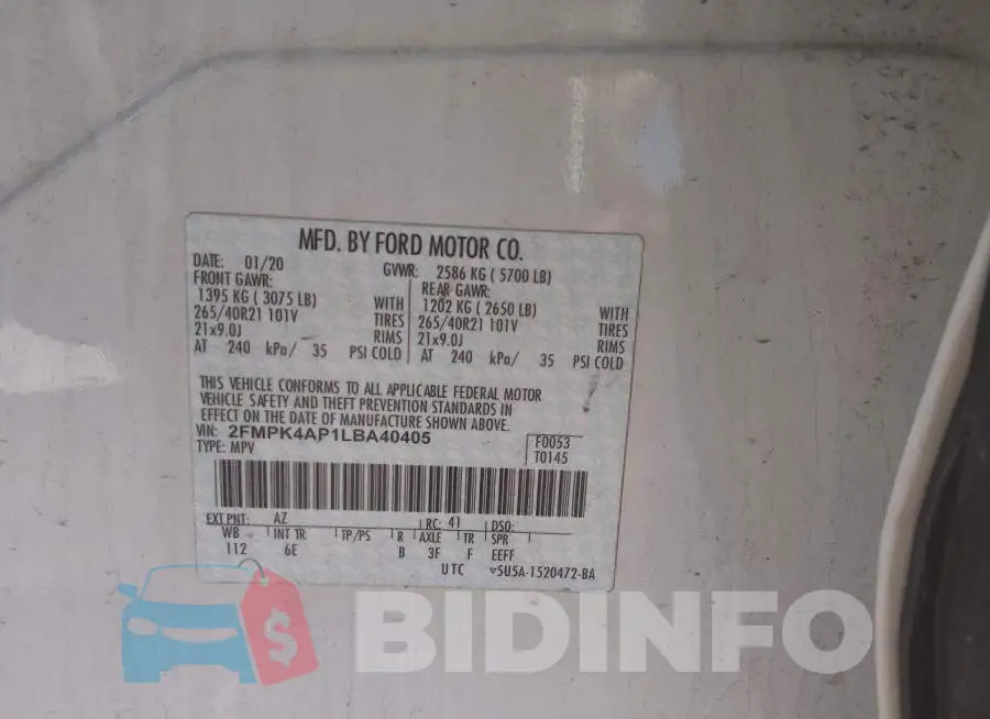 2FMPK4AP1LBA40405 Photo# 9