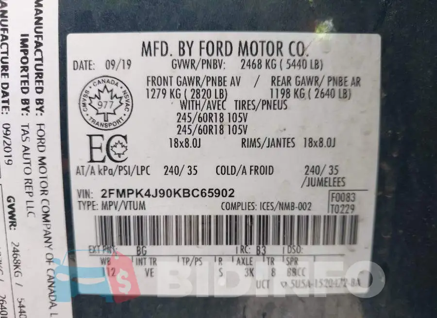 2FMPK4J90KBC65902 Photo# 9