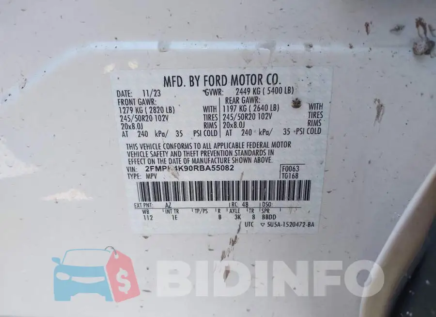 2FMPK4K90RBA55082 Photo# 9