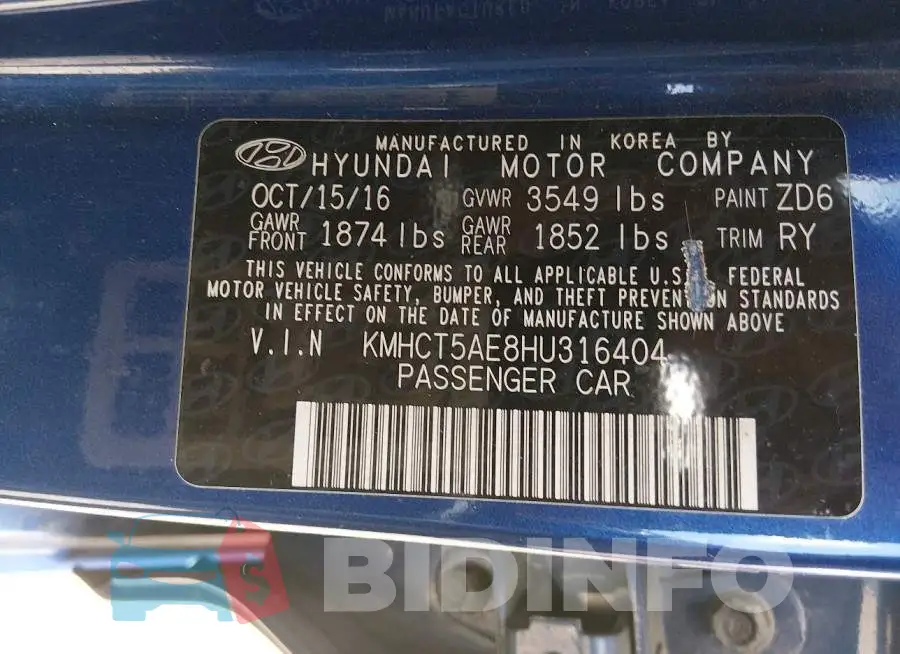 KMHCT5AE8HU316404 Photo# 9