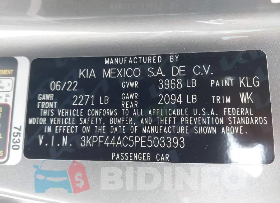 3KPF44AC5PE503393 Photo# 9