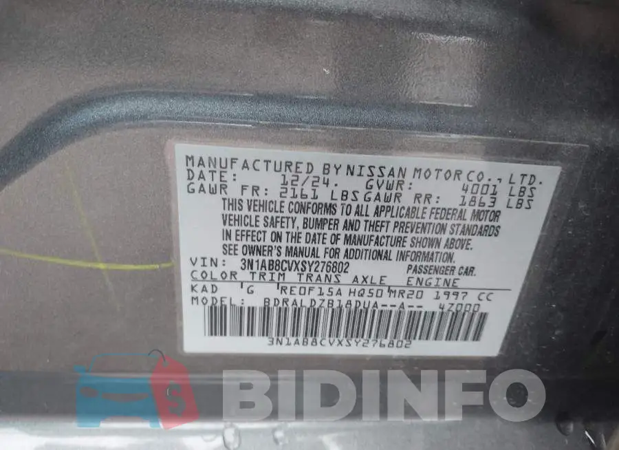 3N1AB8CVXSY276802 Photo# 9