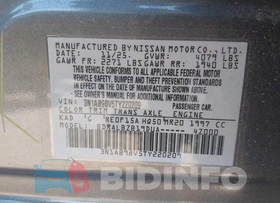 3N1AB9BV5TY220209 Photo# 9