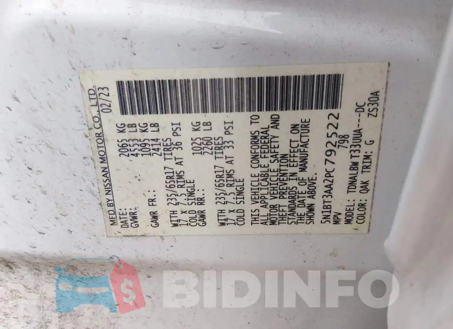 5N1BT3AA2PC792522 Photo# 9