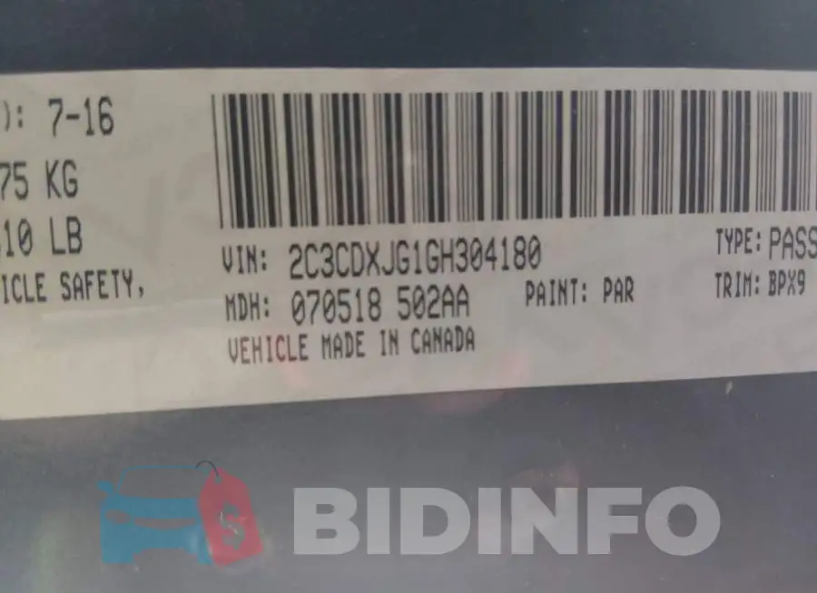 2C3CDXJG1GH304180 Photo# 9