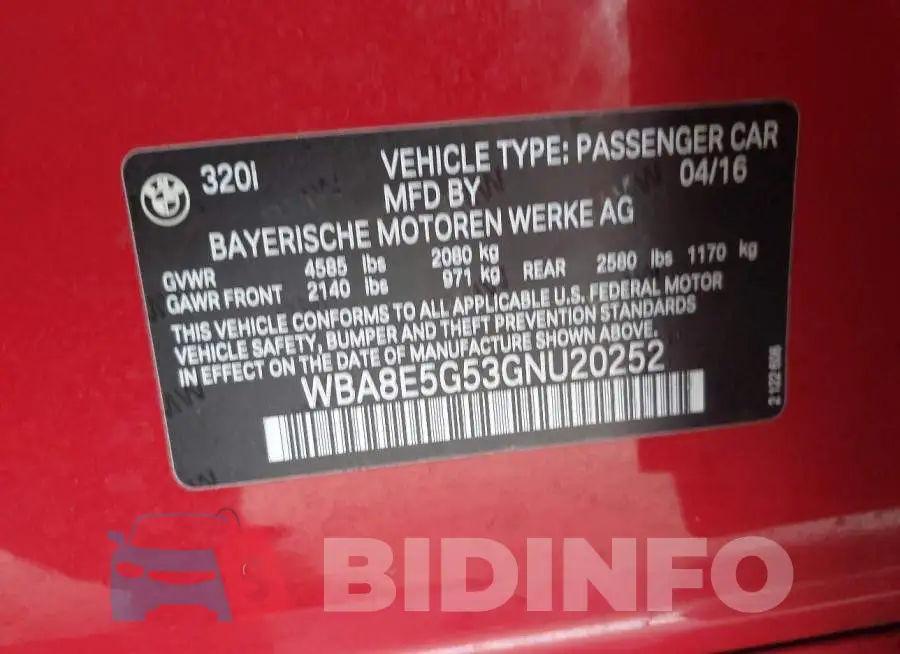 WBA8E5G53GNU20252 Photo# 9