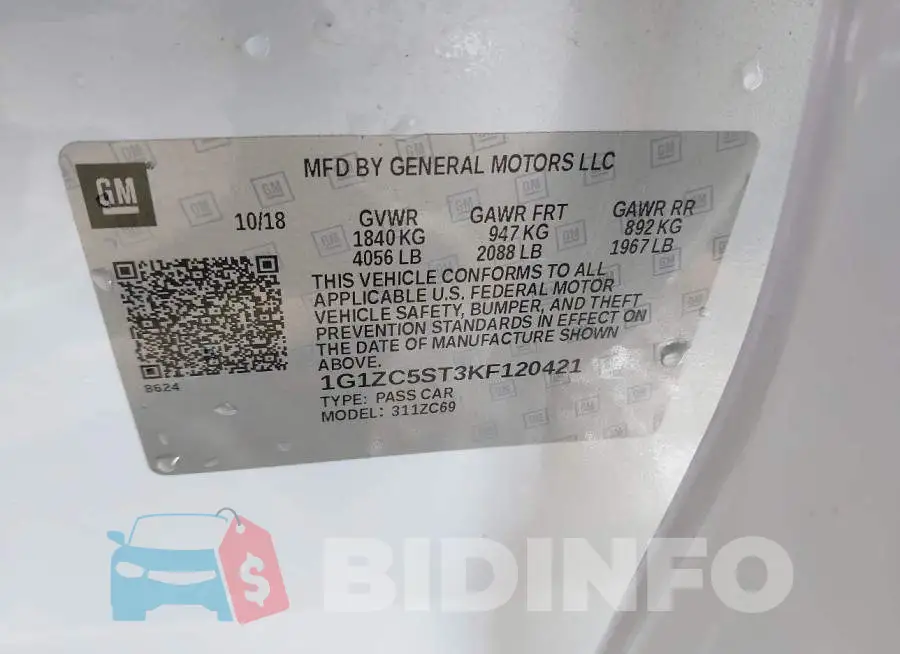 1G1ZC5ST3KF120421 Photo# 9