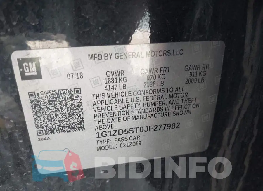 1G1ZD5ST0JF277982 Photo# 9