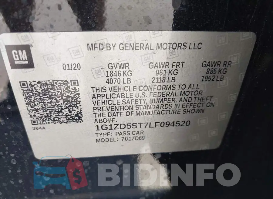 1G1ZD5ST7LF094520 Photo# 9