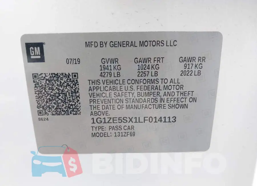 1G1ZE5SX1LF014113 Photo# 9