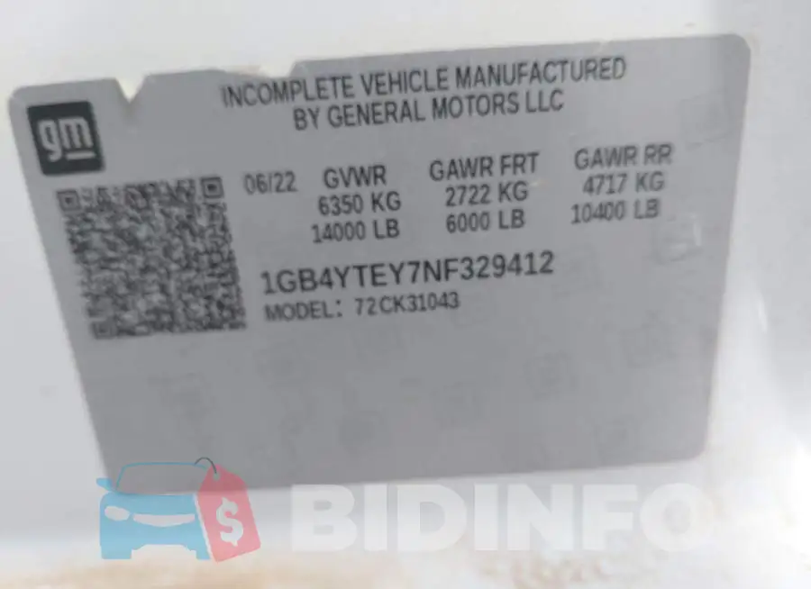 1GB4YTEY7NF329412 Photo# 9