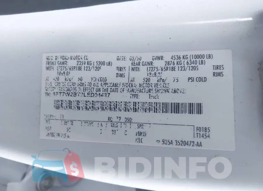 1FT7W2BT2LED04437 Photo# 18
