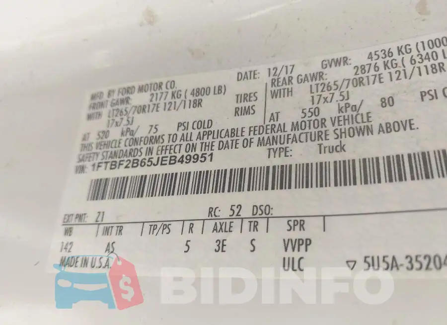 1FTBF2B65JEB49951 Photo# 9