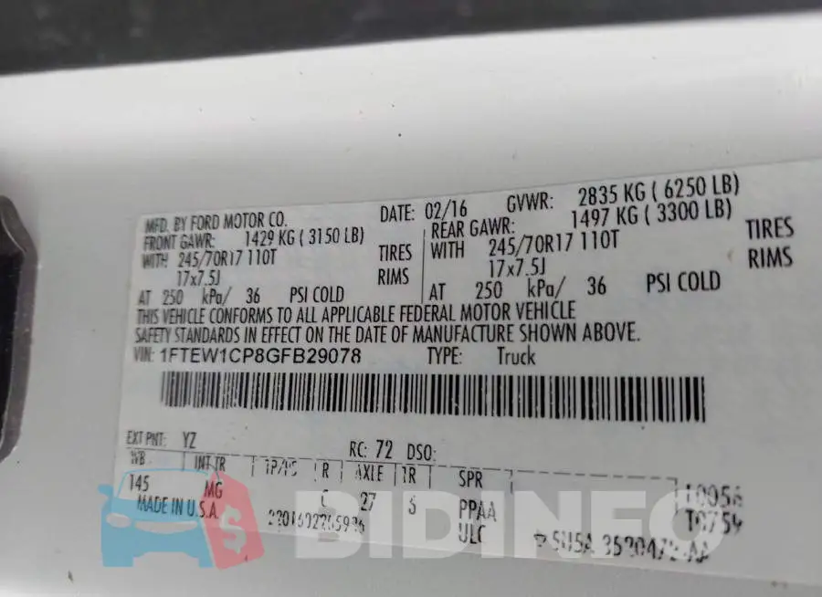 1FTEW1CP8GFB29078 Photo# 9