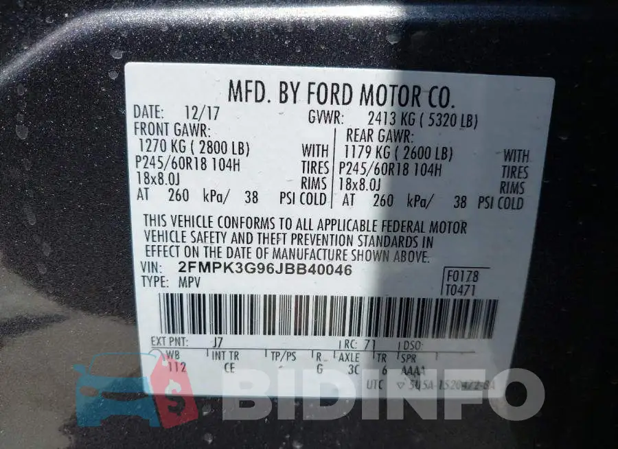 2FMPK3G96JBB40046 Photo# 9