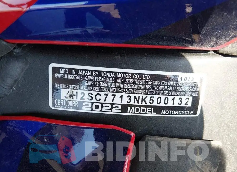 JH2SC7713NK500132 Photo# 10