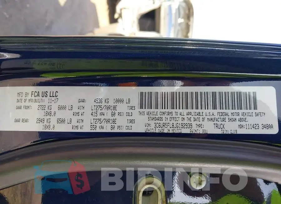 3C6UR5FL8JG192939 Photo# 9