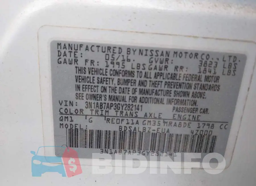 3N1AB7AP3GY282141 Photo# 9