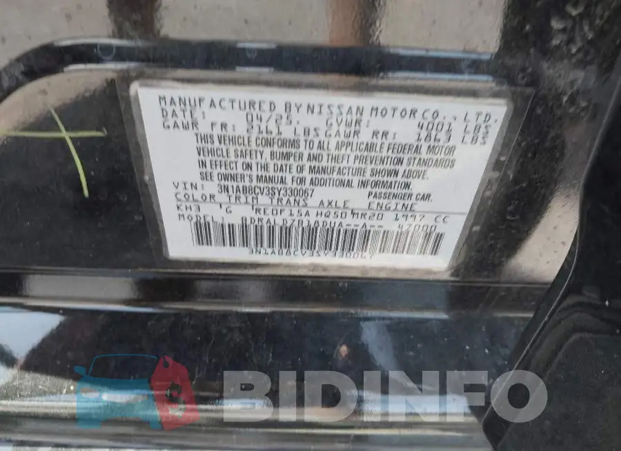 3N1AB8CV3SY330067 Photo# 9