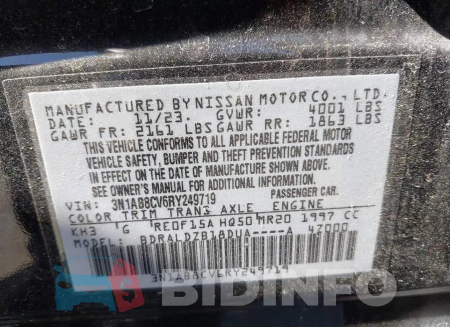3N1AB8CV6RY249719 Photo# 9