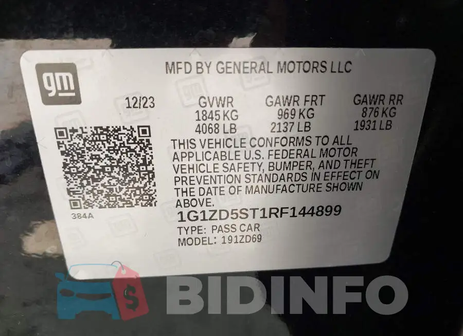 1G1ZD5ST1RF144899 Photo# 9