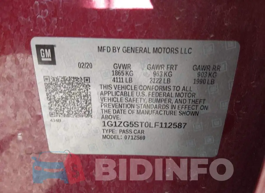 1G1ZG5ST0LF112587 Photo# 9