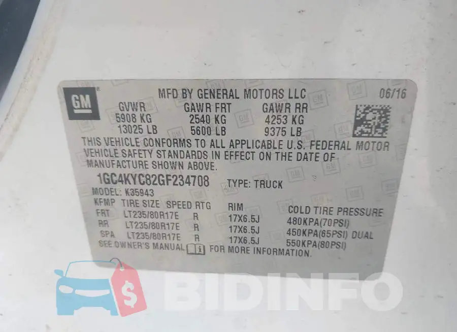 1GC4KYC82GF234708 Photo# 8