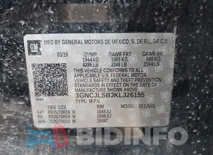 3GNCJLSB3KL326155 Photo# 9