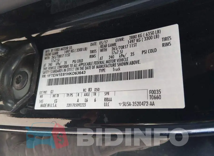 1FTEW1E81HKD63643 Photo# 9