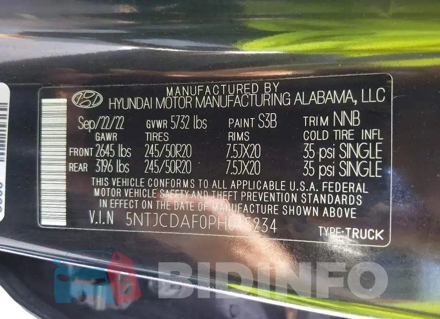 5NTJCDAF0PH045234 Photo# 9