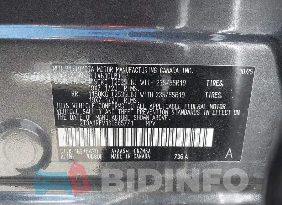2T3A1RFV1SC565771 Photo# 9