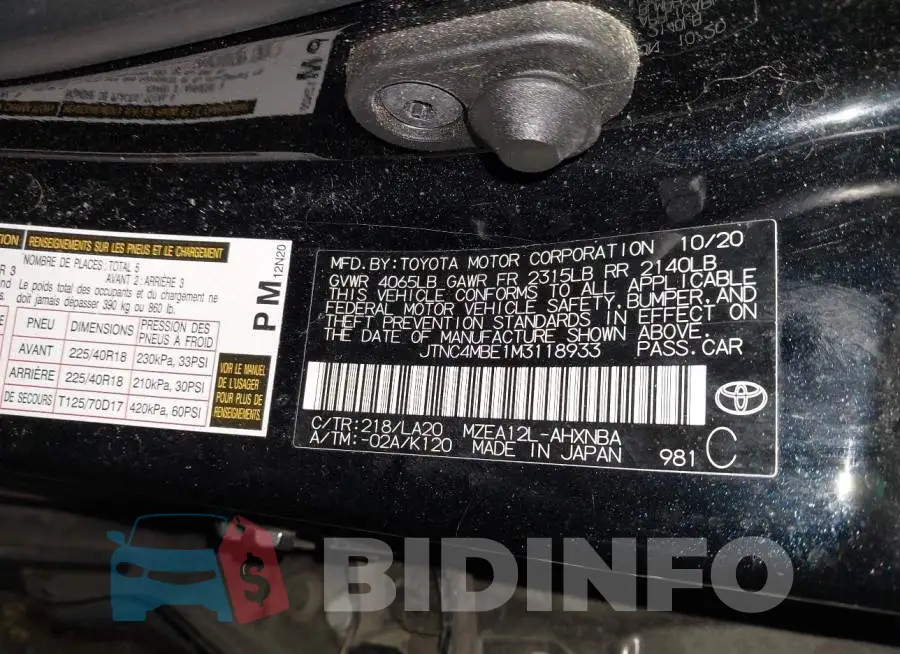 JTNC4MBE1M3118933 Photo# 9