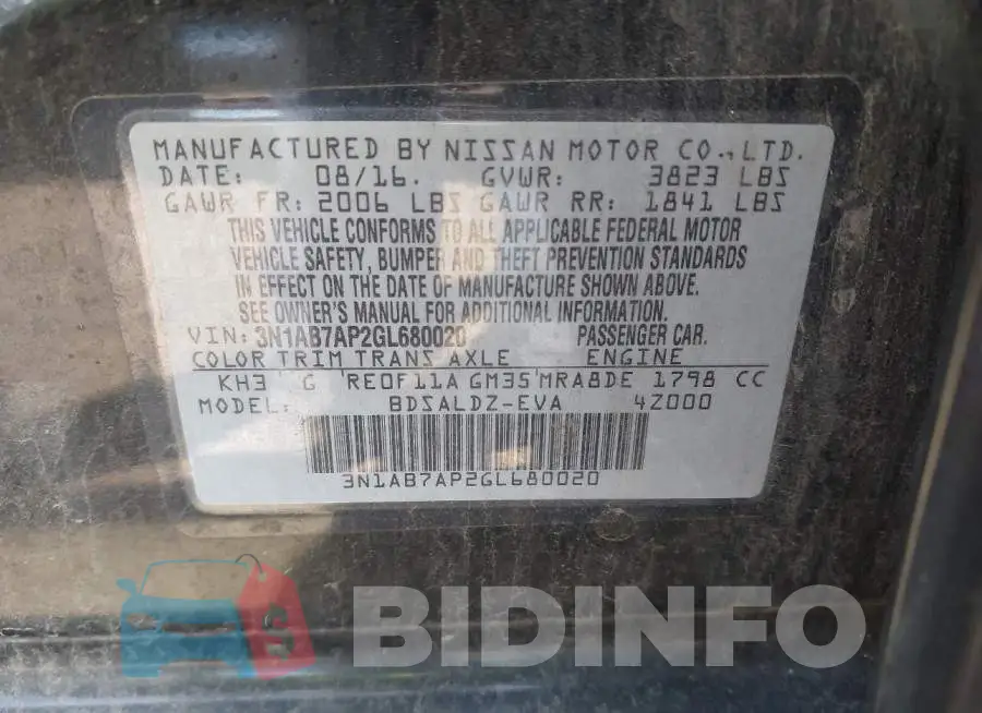 3N1AB7AP2GL680020 Photo# 9