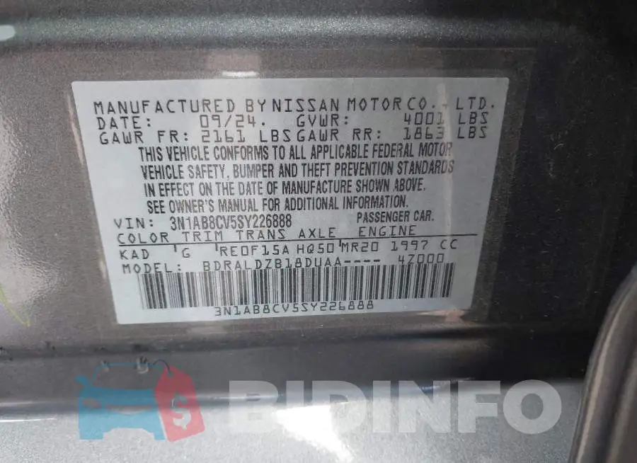 3N1AB8CV5SY226888 Photo# 9