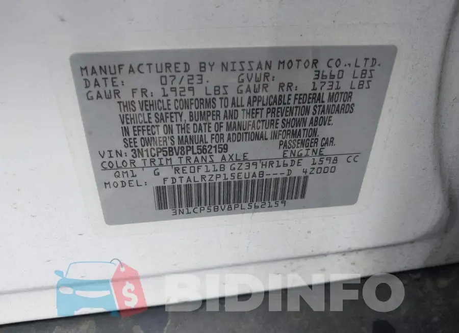 3N1CP5BV8PL562159 Photo# 9