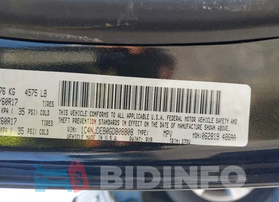 1C4NJDEB0GD808808 Photo# 9
