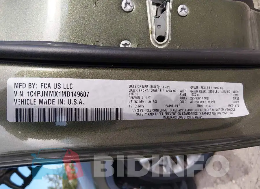 1C4PJMMX1MD149607 Photo# 9