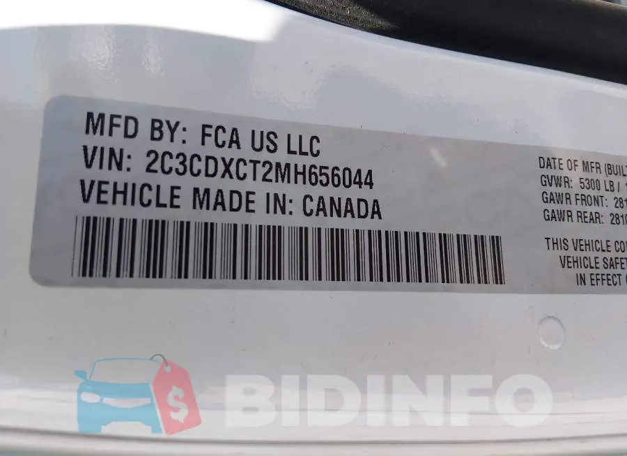 2C3CDXCT2MH656044 Photo# 9