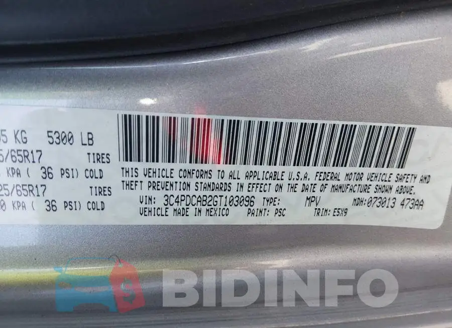 3C4PDCAB2GT103096 Photo# 9