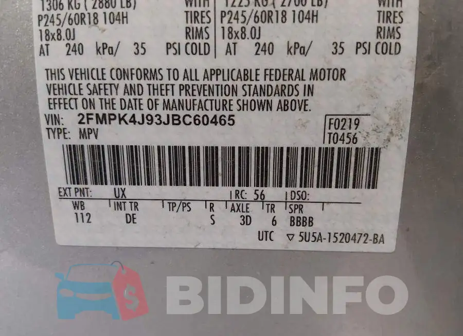 2FMPK4J93JBC60465 Photo# 9