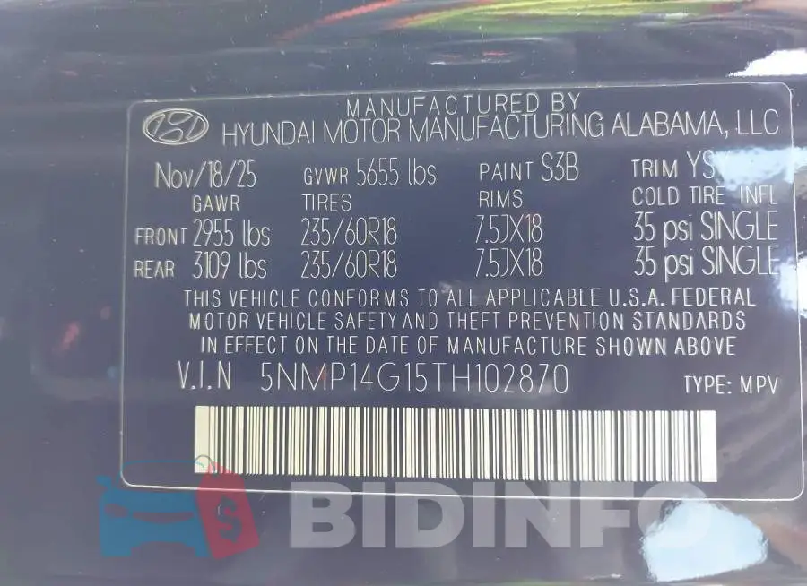 5NMP14G15TH102870 Photo# 9