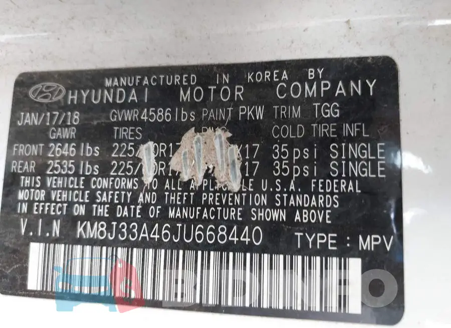 KM8J33A46JU668440 Photo# 9